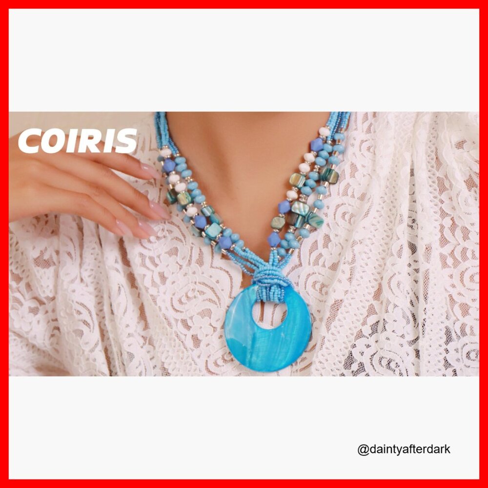 Shell Pendant Statement Strand Necklace With Natu… - image 7